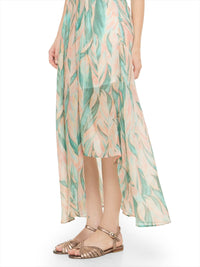 Margot flats in rose gold, side view - worn by model