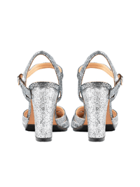 Margot heels in silver - back view