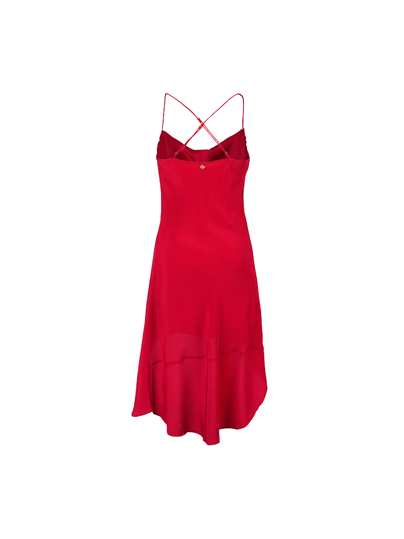 Maz mini dress in red - ghost back view