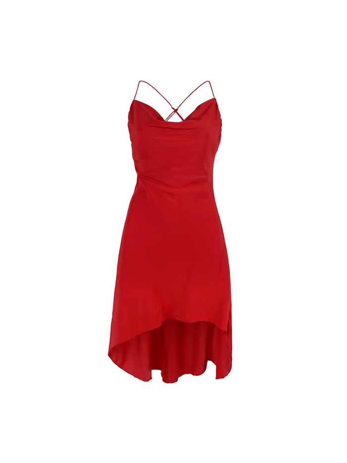 Maz mini dress in red - ghost front view