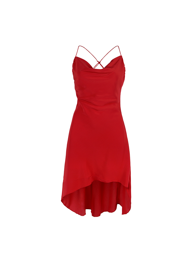 Maz mini dress in red - ghost front view