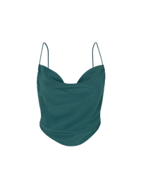 Maz top in pine green - ghost front view