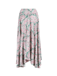 Nara midi skirt in caladium printt - ghost front view