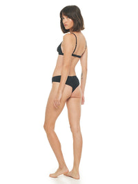Polie bra and undies in black, back view - worn by model