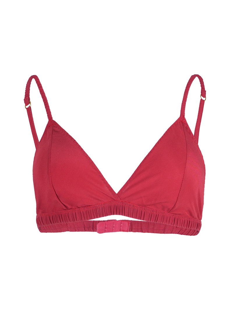 Polie silk crepe bra in red - ghost front view