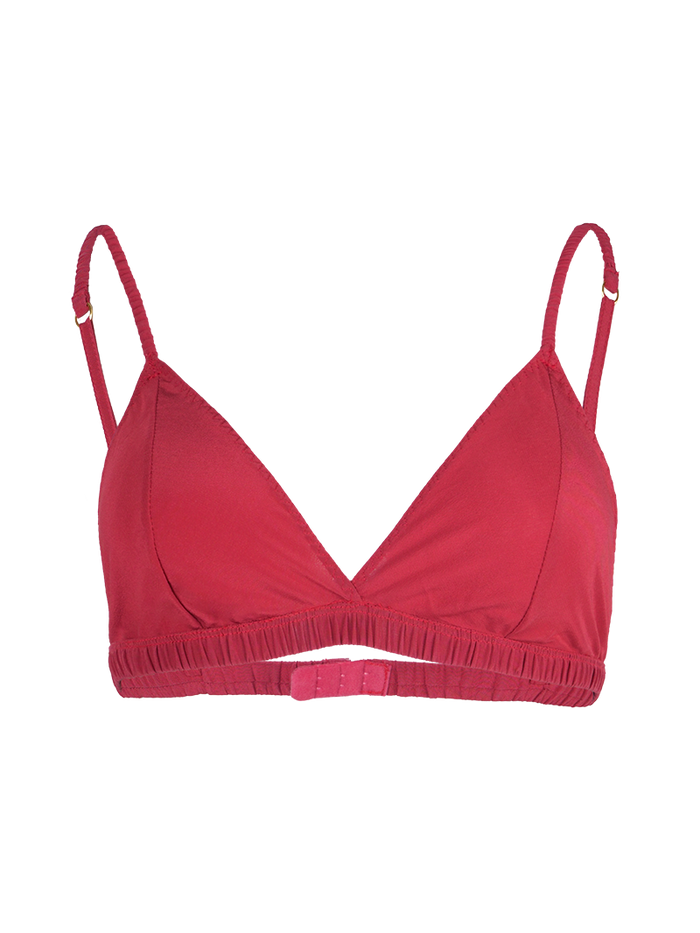 Polie silk crepe bra in red - ghost front view