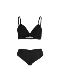 Polie bra and undies in black - ghost back view