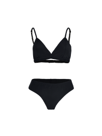 Polie bra and undies in black - ghost front view