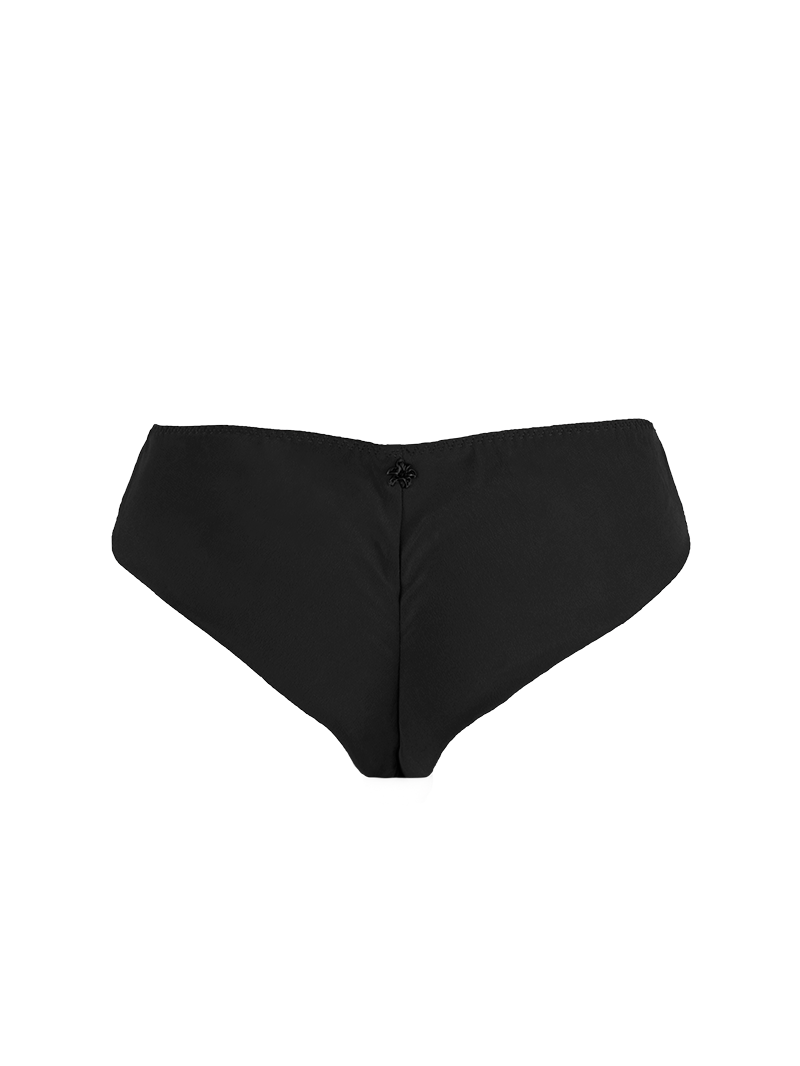 Polie silk crepe underwear in black - ghost back view