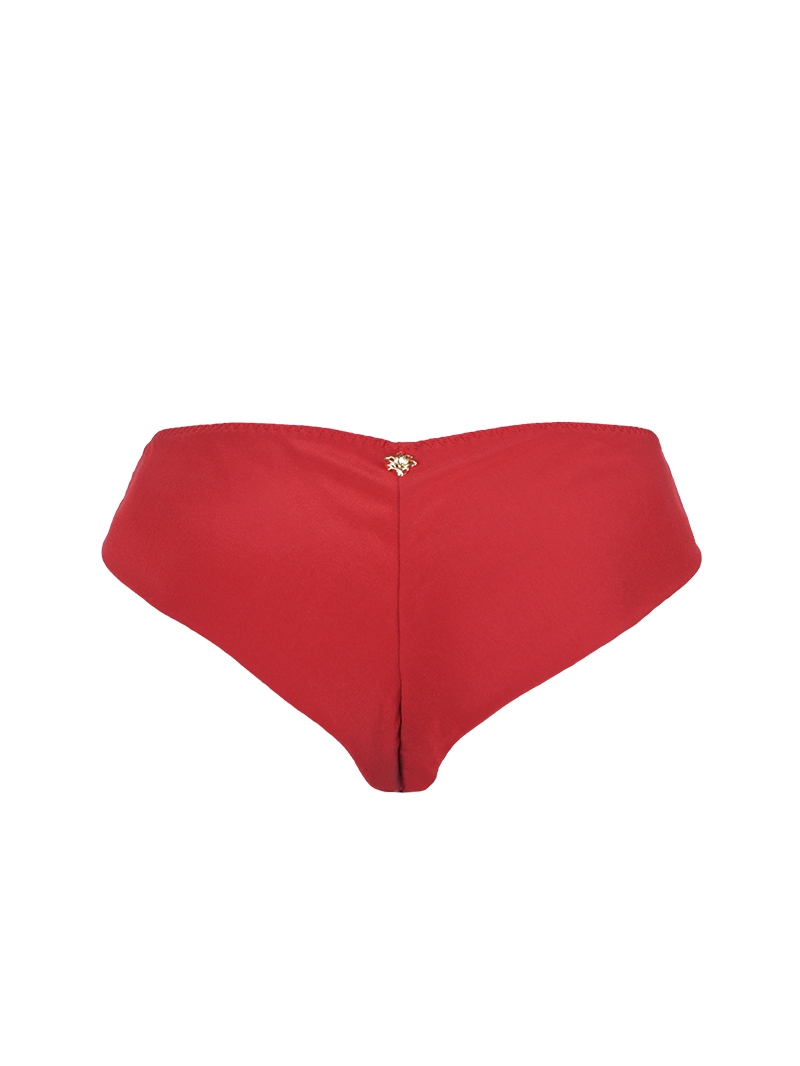 Polie silk crepe underwear in red - ghost back view