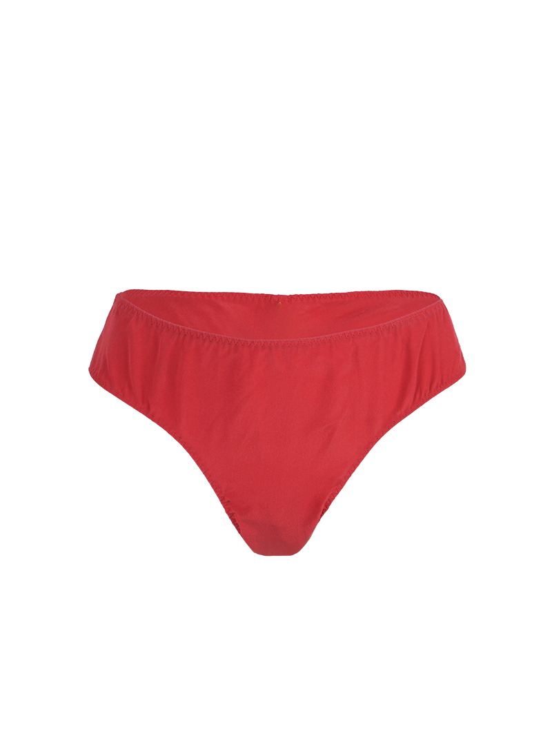 Polie silk crepe underwear in red - ghost front view