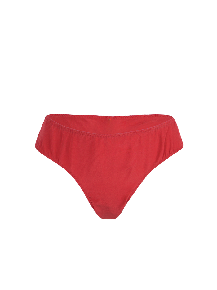 Polie silk crepe underwear in red - ghost front view