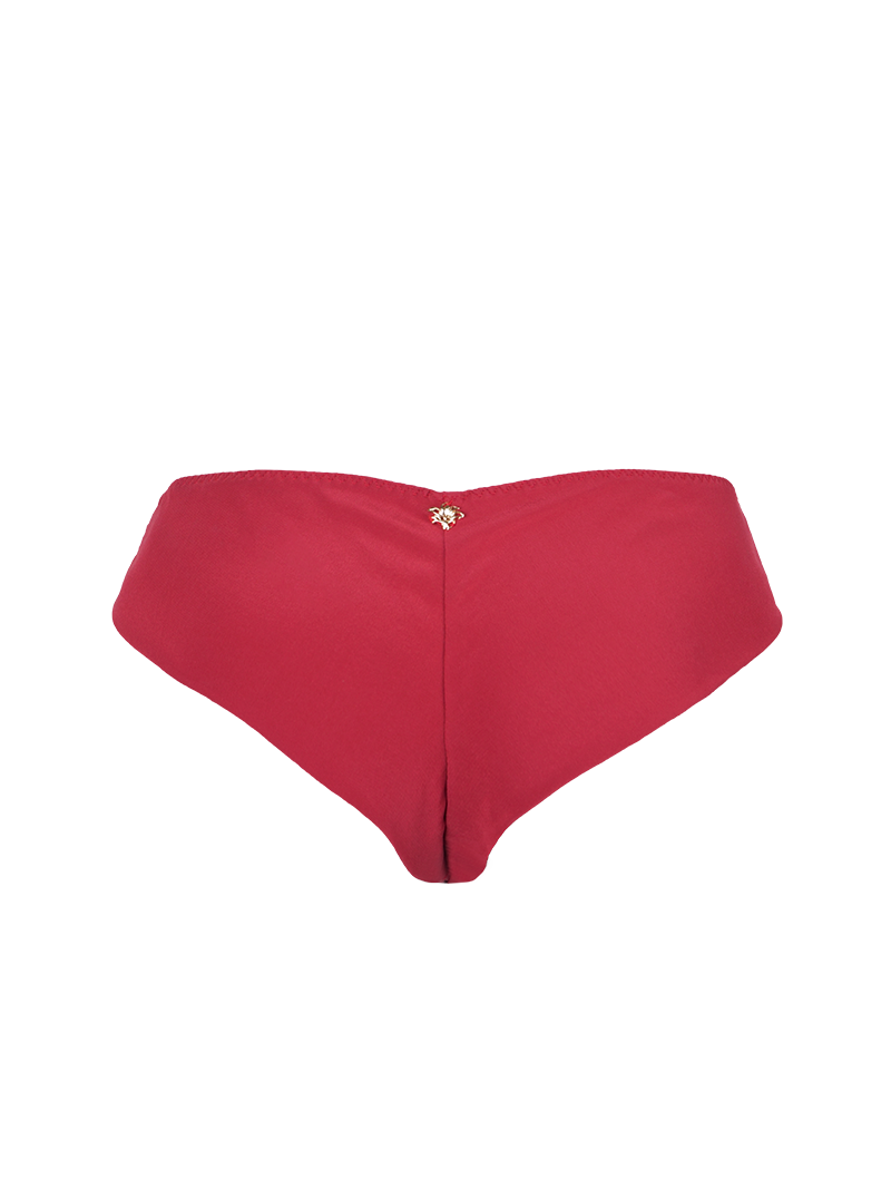 Polie silk crepe underwear in red - ghost back view