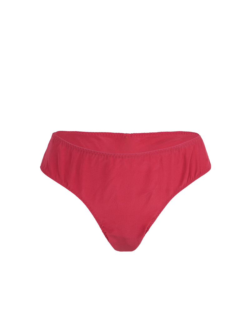 Polie silk crepe underwear in red - ghost front view