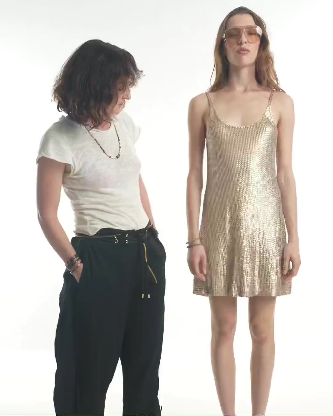 Hora beaded mini dress in blush - styling video