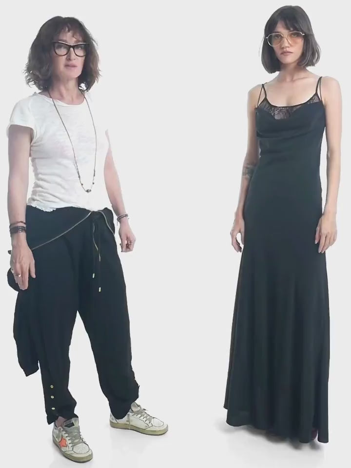 Maz silk crepe maxi dress in black - styling video