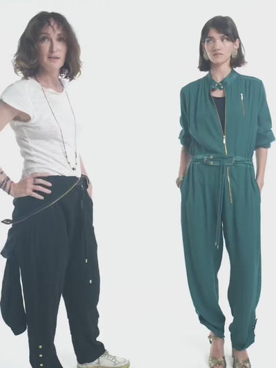 Berlin maxi jumpsuit in pine green - styling video