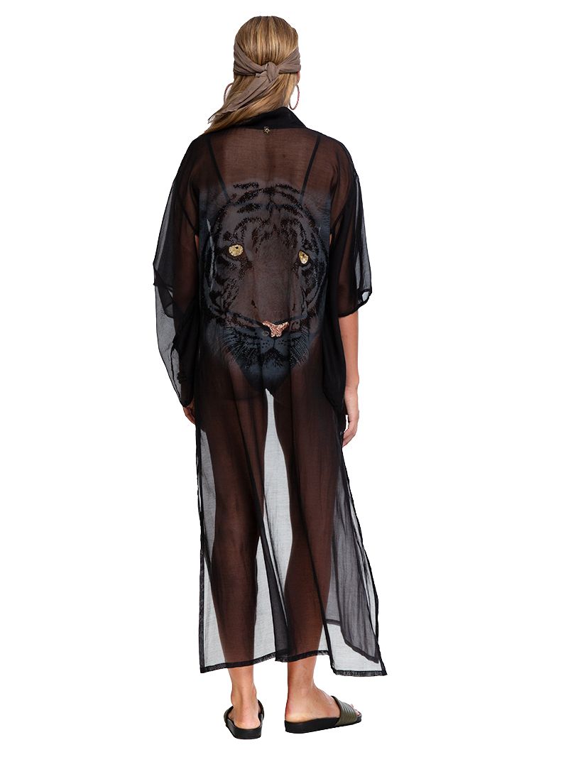 Adri Tiger kimono in black - video view