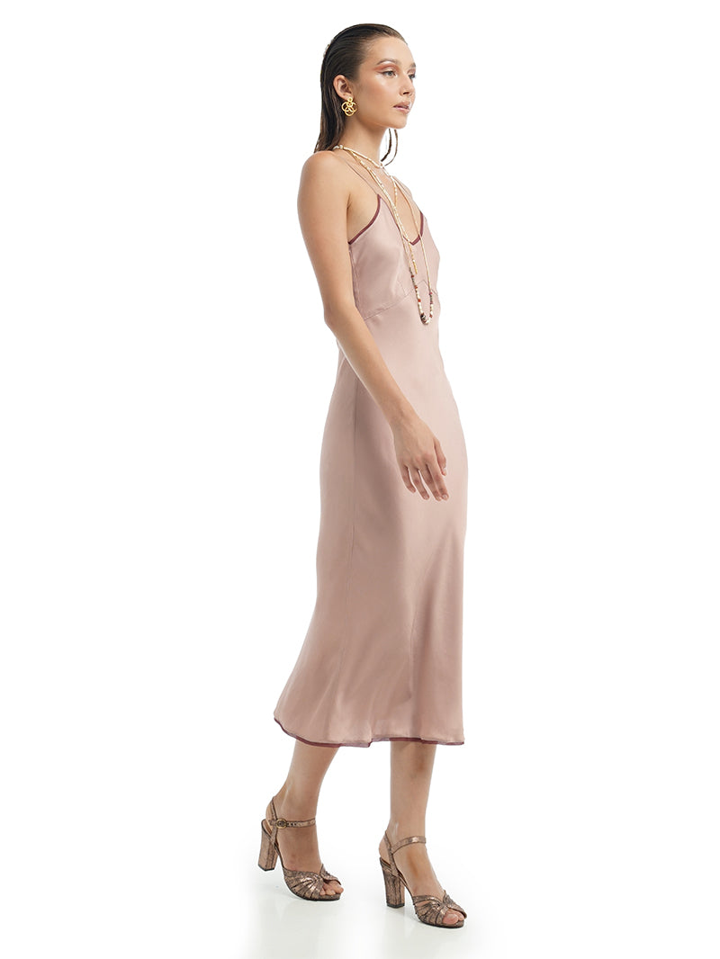 Melody Slip Dress in Wood Rose color - video