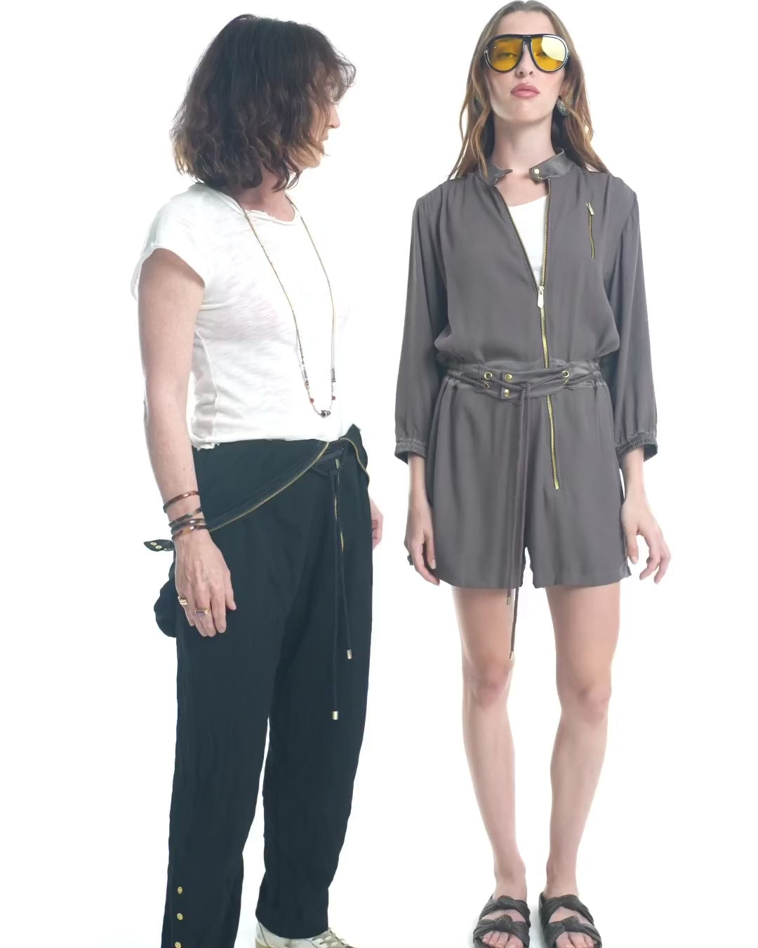 Berlin playsuit in elephant warm grey-taupe - styling video