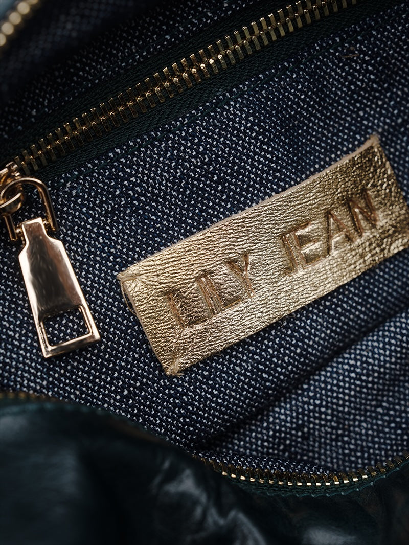 Rimba leather sling bag - inner close-up detail view