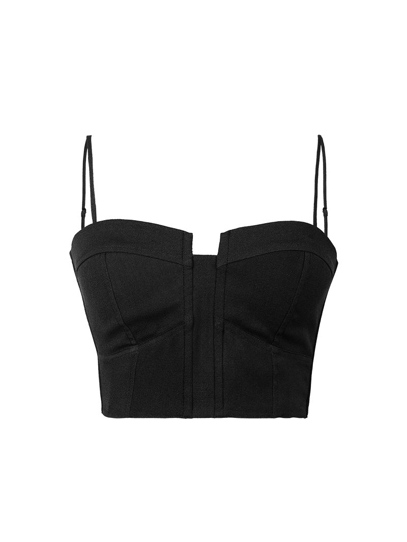 Tania bustier top in black - ghost front view