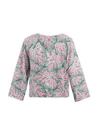Tasya top in caladium print - ghost back view