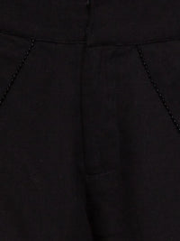 Tulip shorts in black - close up fabric and beads details