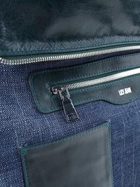 Victoria leather bag in pine green - ghost inner details view