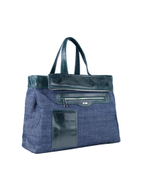 Victoria leather bag in pine green - ghost inner quarter front view
